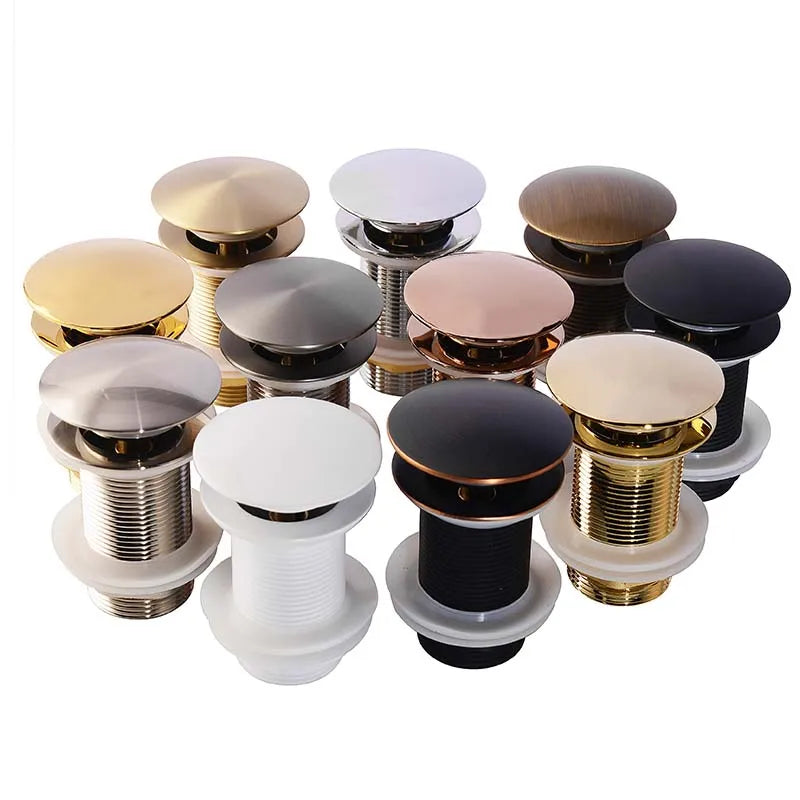 Elegant Brass Push-Down Waste Solution – 11 Colors Available