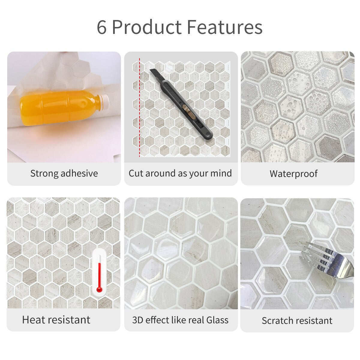3D Self-Adhesive Hexagonal Wall Decor Panels | HexaStyle