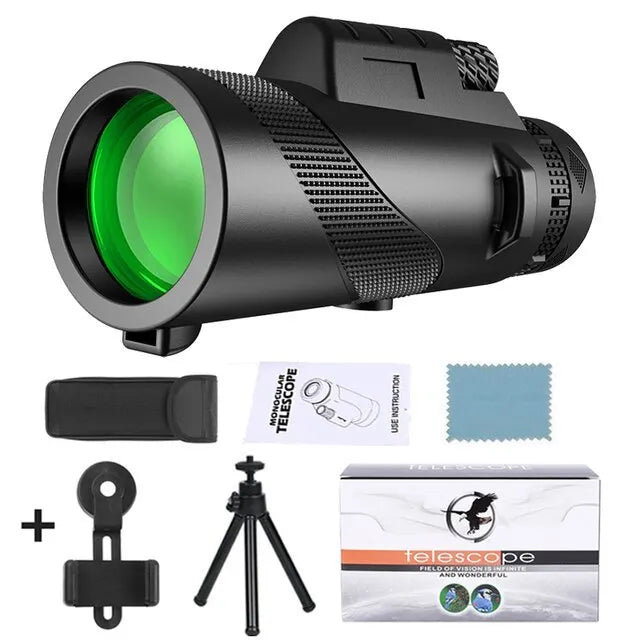 Entdecker 80x100 HD Zoom-Monokular: Tragbares Fernglas für Abenteuer