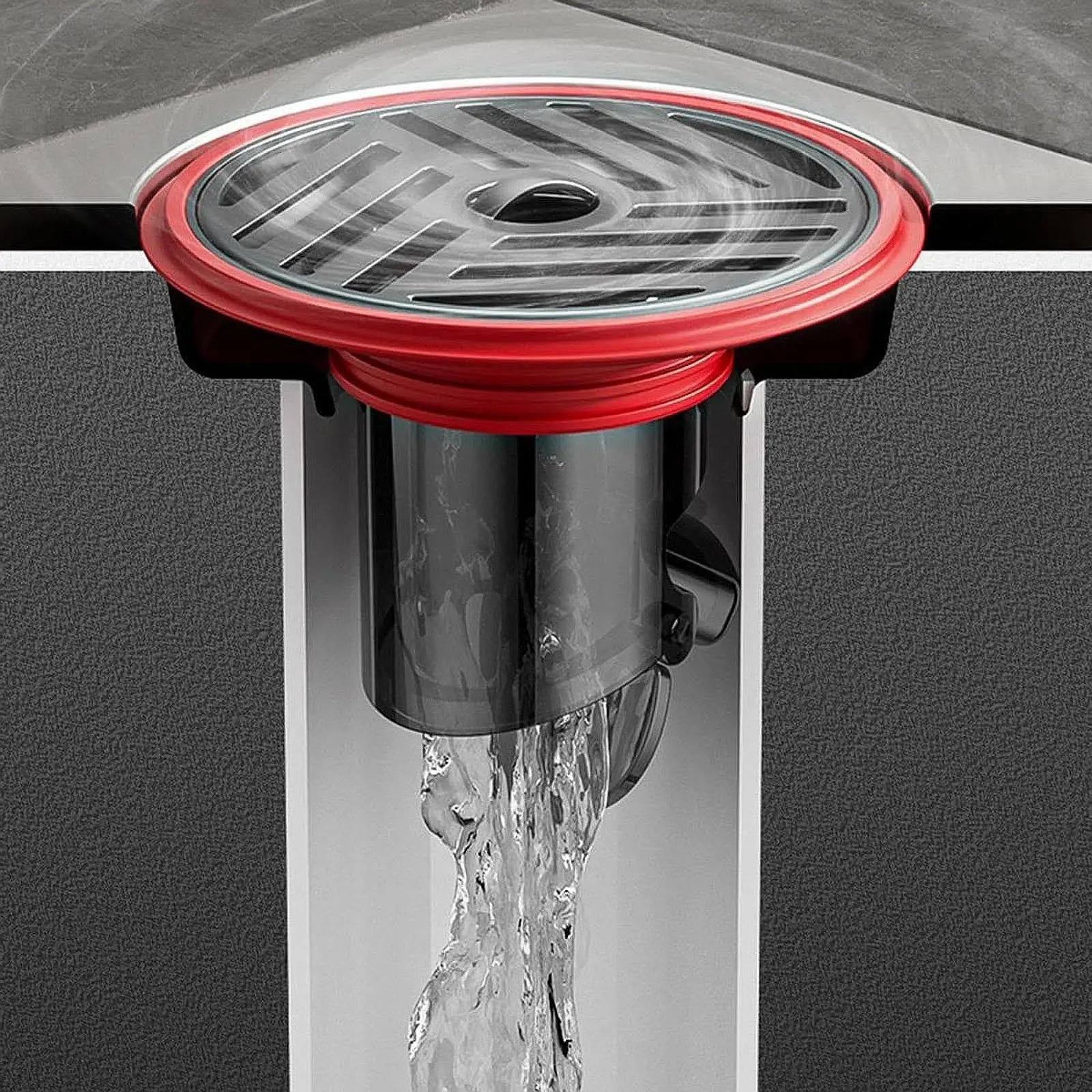 SmartDrain Kompakter Abfluss – Edelstahl & Silikon Rückflussschutz für Bad, Dusche & Küche