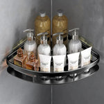 Aluminum Corner Shelf for Wall - Space-Saving Bathroom Organizer No Drilling