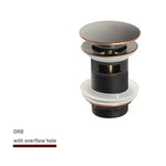 Pop-Up Drain Stopper – Brass | 11 Colors | With or Without Overflow
