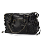 Elegante schwarze Handtasche aus PU-Leder im Vintage-Stil