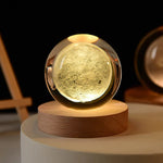 Sternenlicht Universumslampe | 3D-Effekt | Beruhigendes Licht | Kristall & Holz