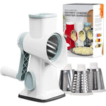 Practical hand grater with 3 interchangeable inserts
