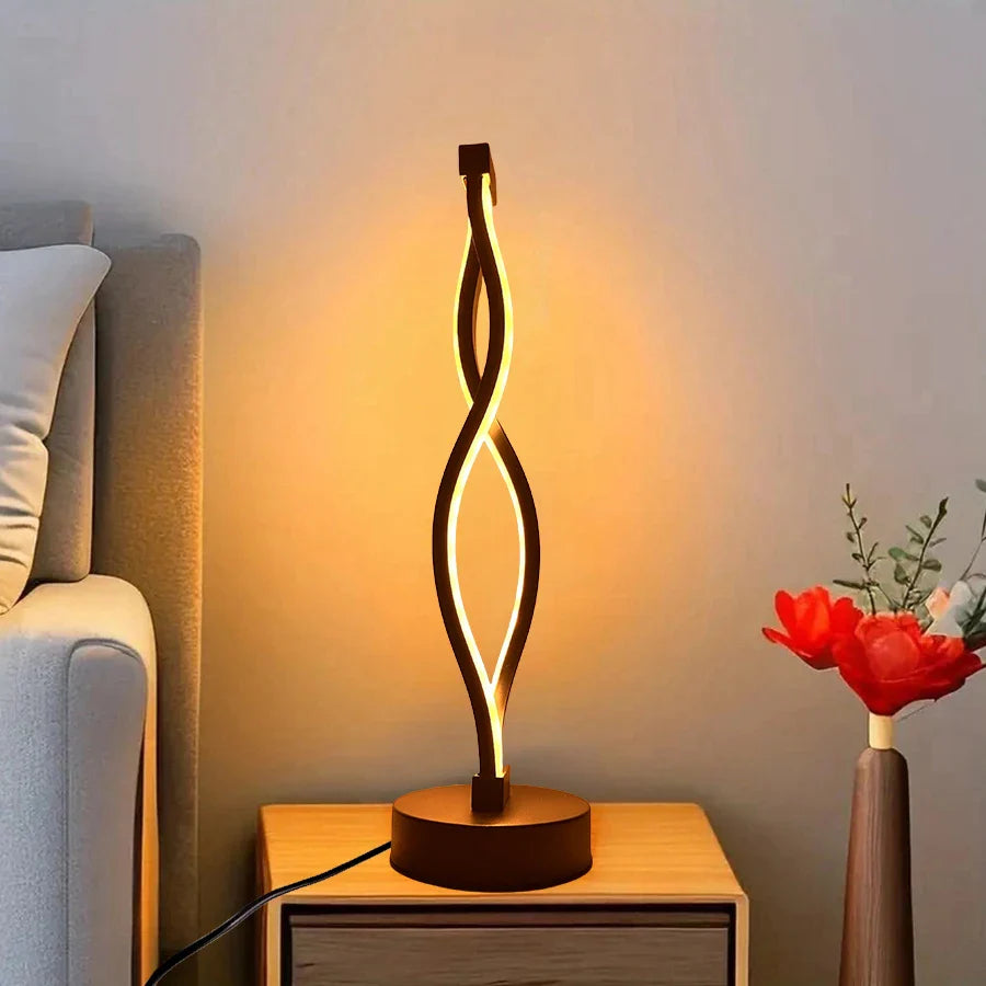 Futuristic Spiral Lamp with Remote Control – RGB Color Gradients for Stylish Lighting