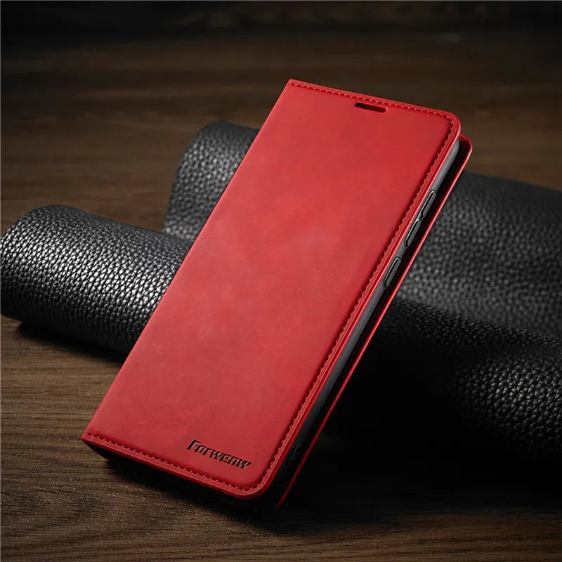 Elegant Leather Case for iPhones with Magnetic Closure
