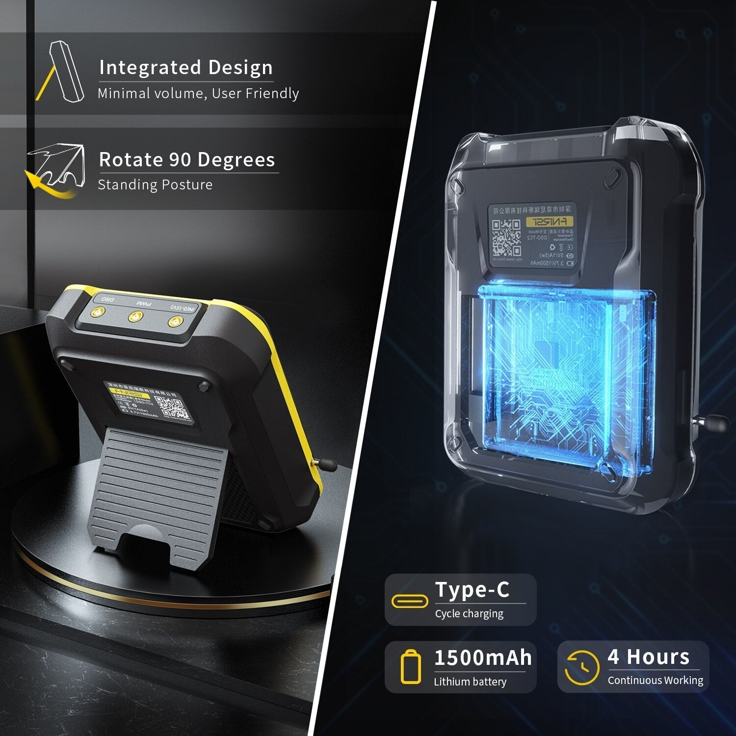 Digitaler Transistor mit 2-in-1 Voltprüfer – Kompaktgerät