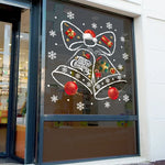 Christmas Window Clings for Winter – Reusable PVC Decoration with Bell Motif