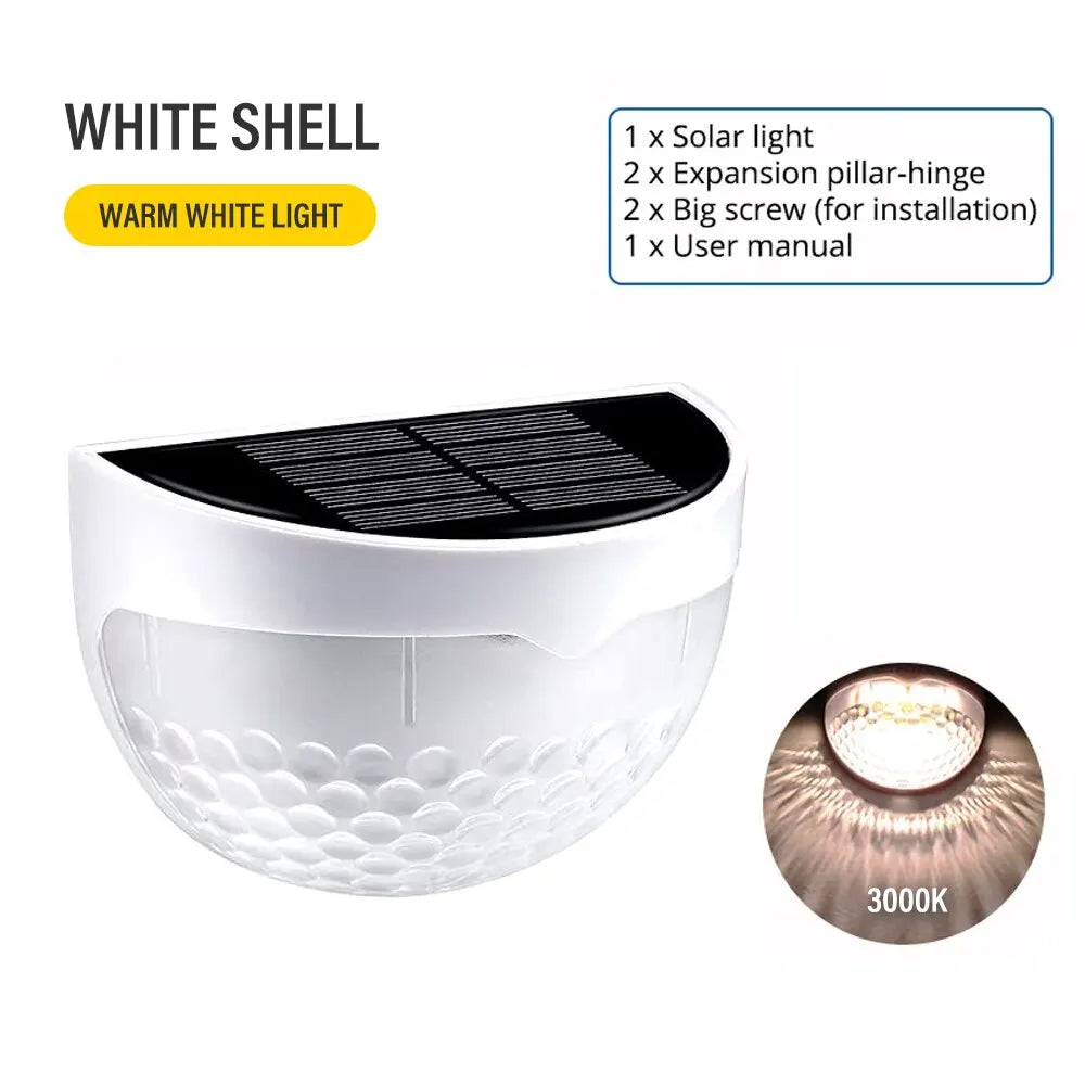 Solare LED-Wandlampe für Außenbereiche | IP65 Wetterfest | Automatischer Lichtsensor | 6 LEDs | Perfekt für Garten und Zaun