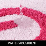 Gestreifte Designteppich – Rosa "Get Naked" Badezimmer- und Wohnteppich