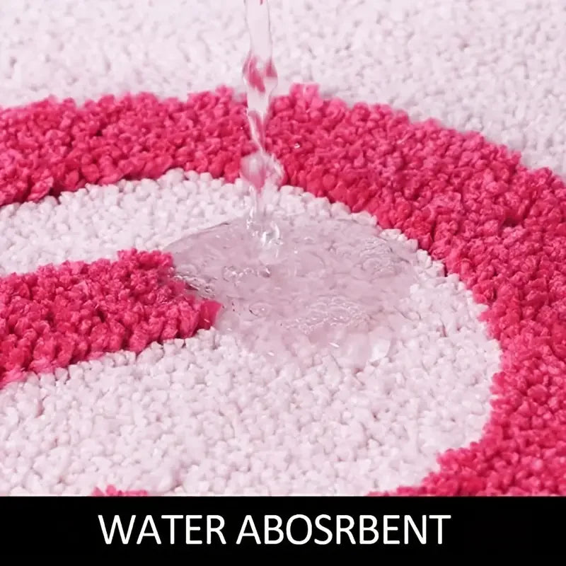 Stylischer Komfortteppich – Rosa 'Entspanne Dich' für Bad und Wohnbereich