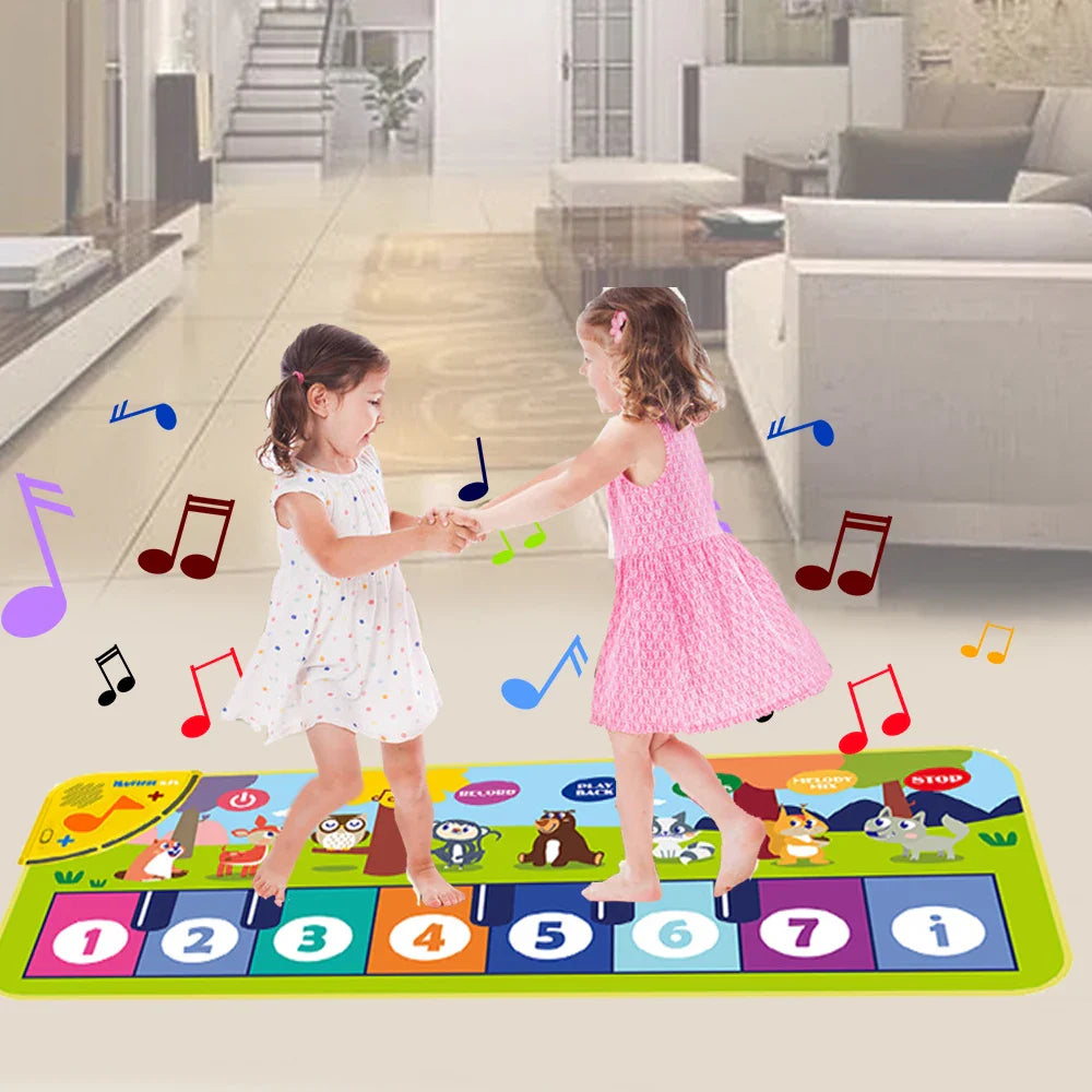 Playmat with musical piano design