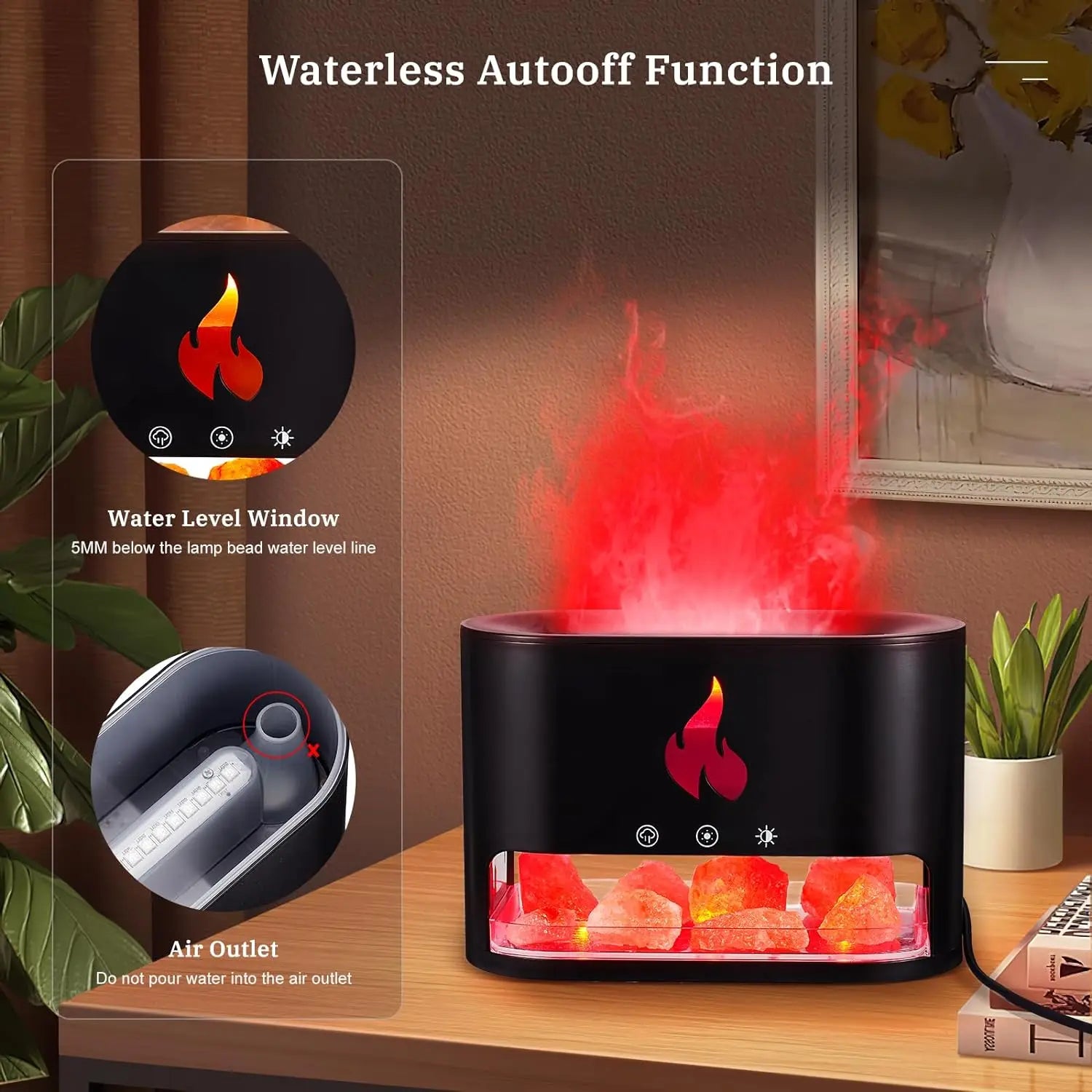 Steamer with crystal salt stone heating
