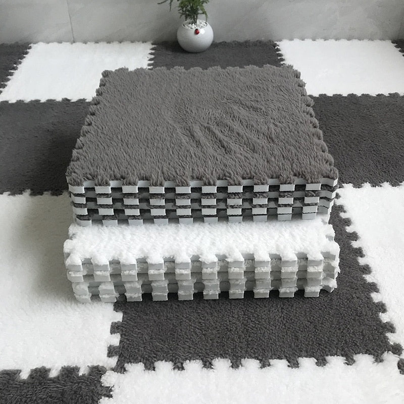 DIY Winter Plüsch Puzzlematte