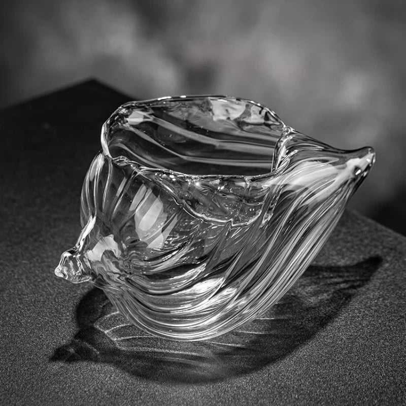 2-teiliges Set aus Glas mit Muschelschale