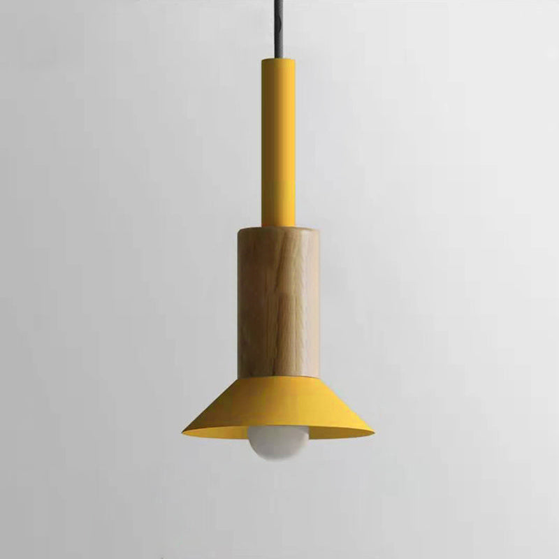 Modern Hanging Lamp Made of Wood and Metal – Stylish Lighting for Living Room and Bedroom