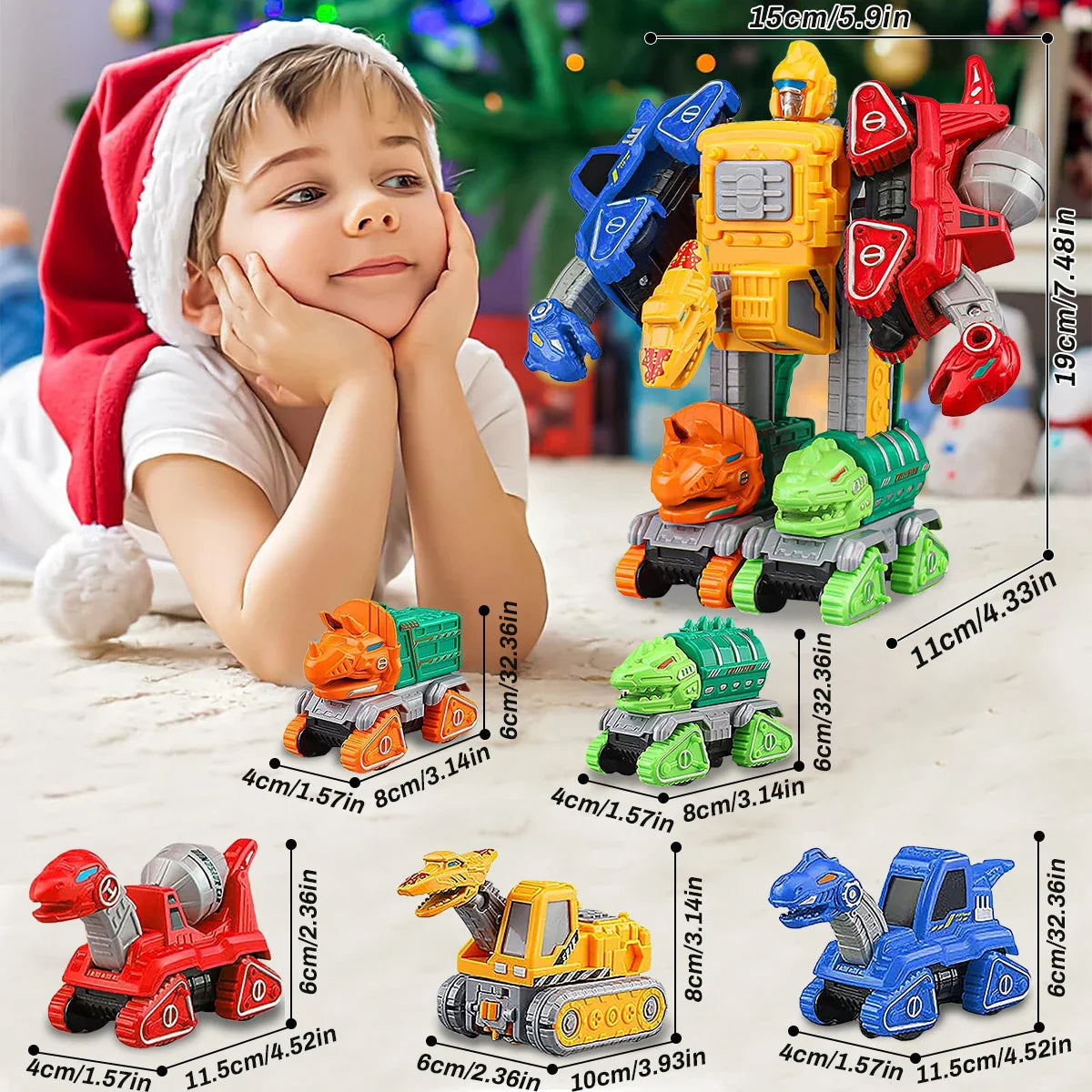 5-in-1 Car Toy Set with Transformation Function