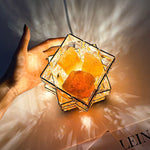 Geometrische Kristall-Ambiente-Lampe mit schimmerndem Licht