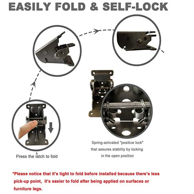 2 Pack Flexible, Self-Locking Door Hinges | FlexiLock