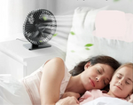 Oscillating USB Fan – Quiet, Compact with 4 Speeds for Desks and Nightstands
