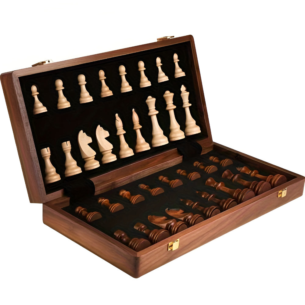 Elegant Foldable Wooden Chess Set – Perfect for Home and Travel