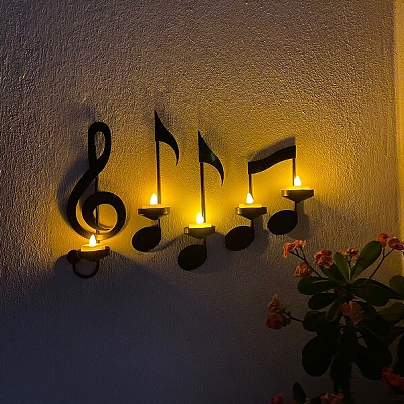Wandlampe im Noten-Design | Teelichthalter für stimmungsvolles Licht