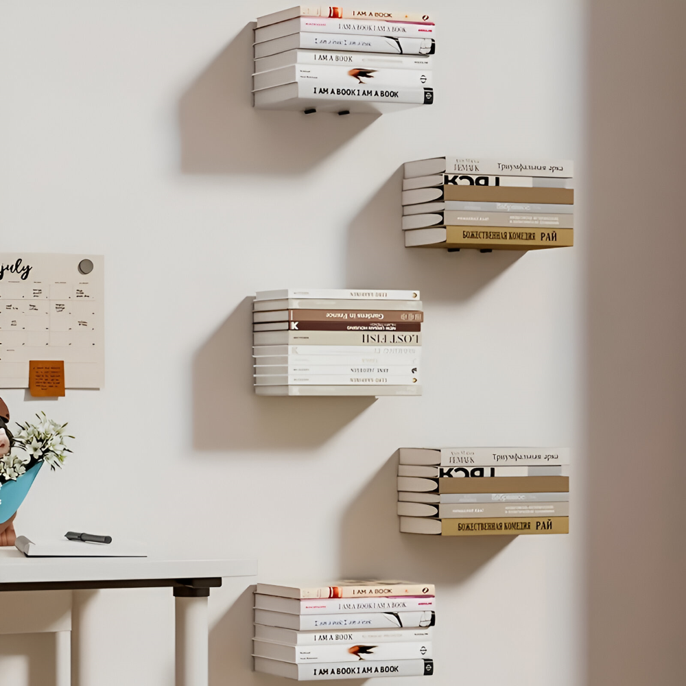 Schwebendes Bücherregal | Unsichtbare Wandhalterung für Bücher