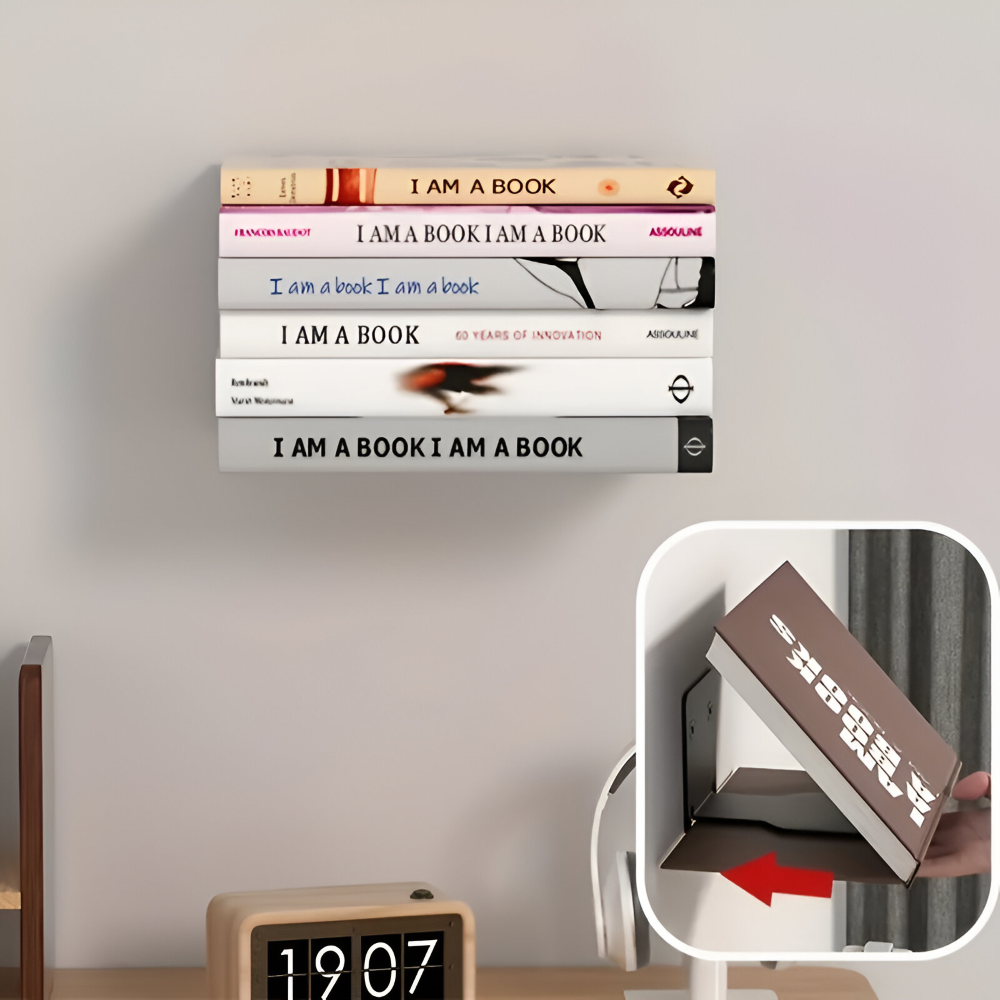Schwebendes Bücherregal | Unsichtbare Wandhalterung für Bücher