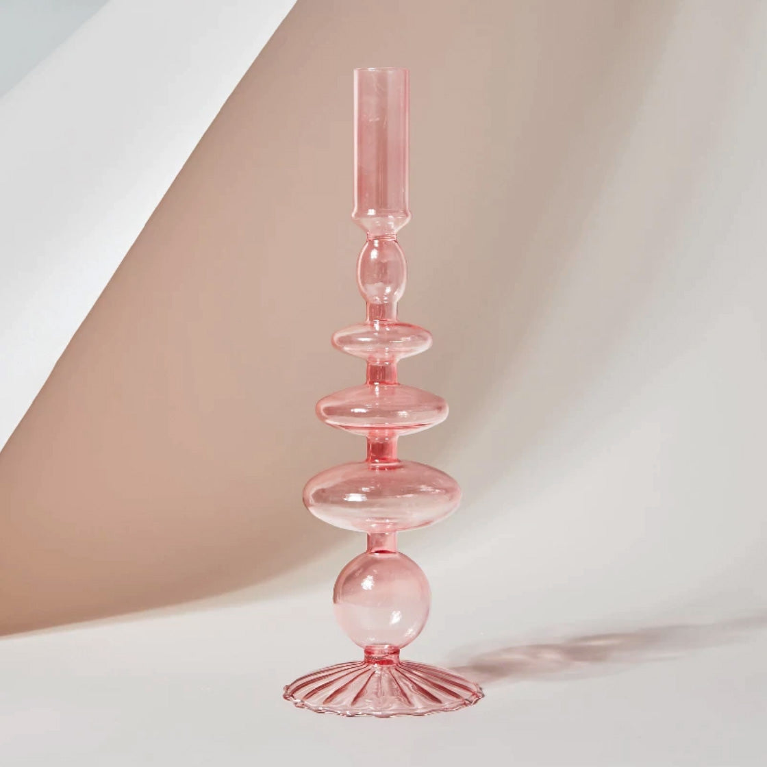 Modern Glass Jewelry Dish - Baby Pink