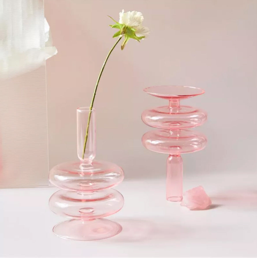 Modern Glass Jewelry Dish - Baby Pink