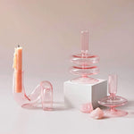 Modern Glass Jewelry Dish - Baby Pink