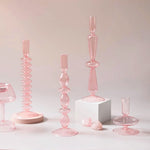 Modern Glass Jewelry Dish - Baby Pink