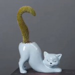 Cute Cat Flower Pot - Glazed Porcelain Succulent Pots