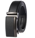 Stylish men's leather belt with automatic buckle