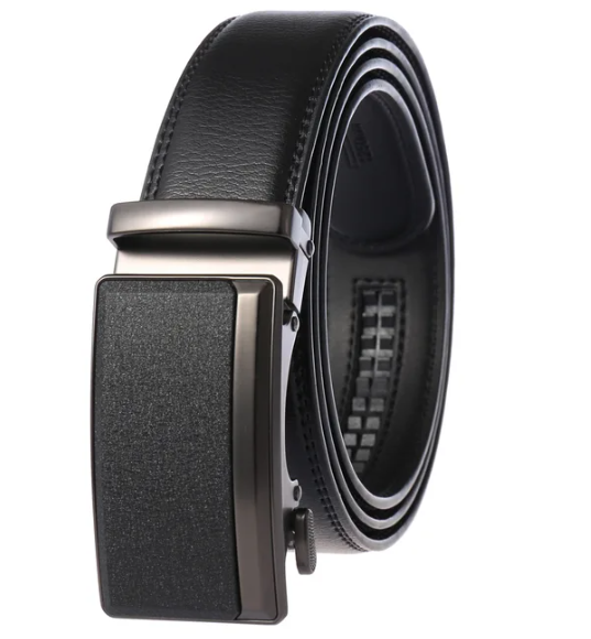 Stylish men's leather belt with automatic buckle