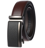 Stylish men's leather belt with automatic buckle