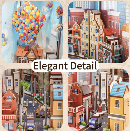 3D-Holzpuzzle Set für DIY-Bücherregal-Ecke