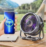 3-in-1 Camping Fan with LED and Power Bank – 20,000mAh, with Hook & Remote Control