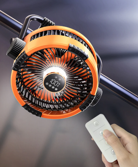 3-in-1 Camping Fan with LED and Power Bank – 20,000mAh, with Hook & Remote Control