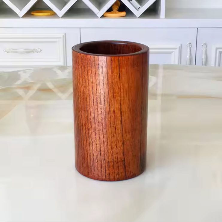 Luxurious Wooden Cookware Set with Storage Bucket
