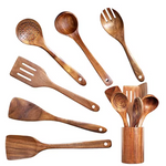 Luxurious Wooden Cookware Set with Storage Bucket