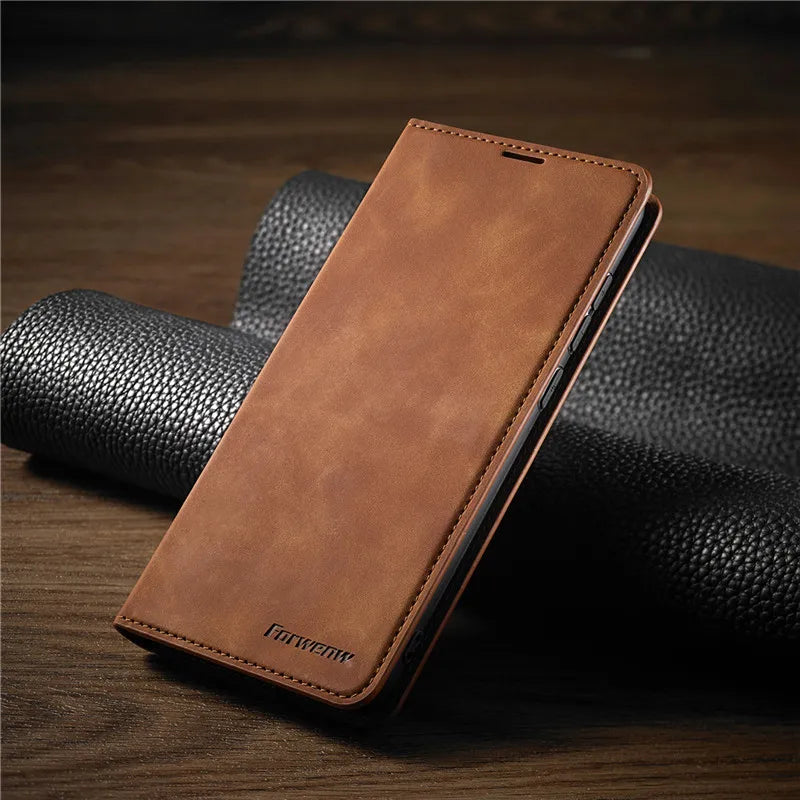 Elegant Leather Case for iPhones with Magnetic Closure