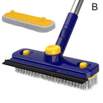 2-in-1 V-Shaped Floor Cleaning Brush with Long Handle