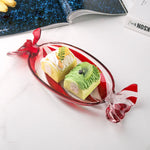 Glass snack plate in candy shape