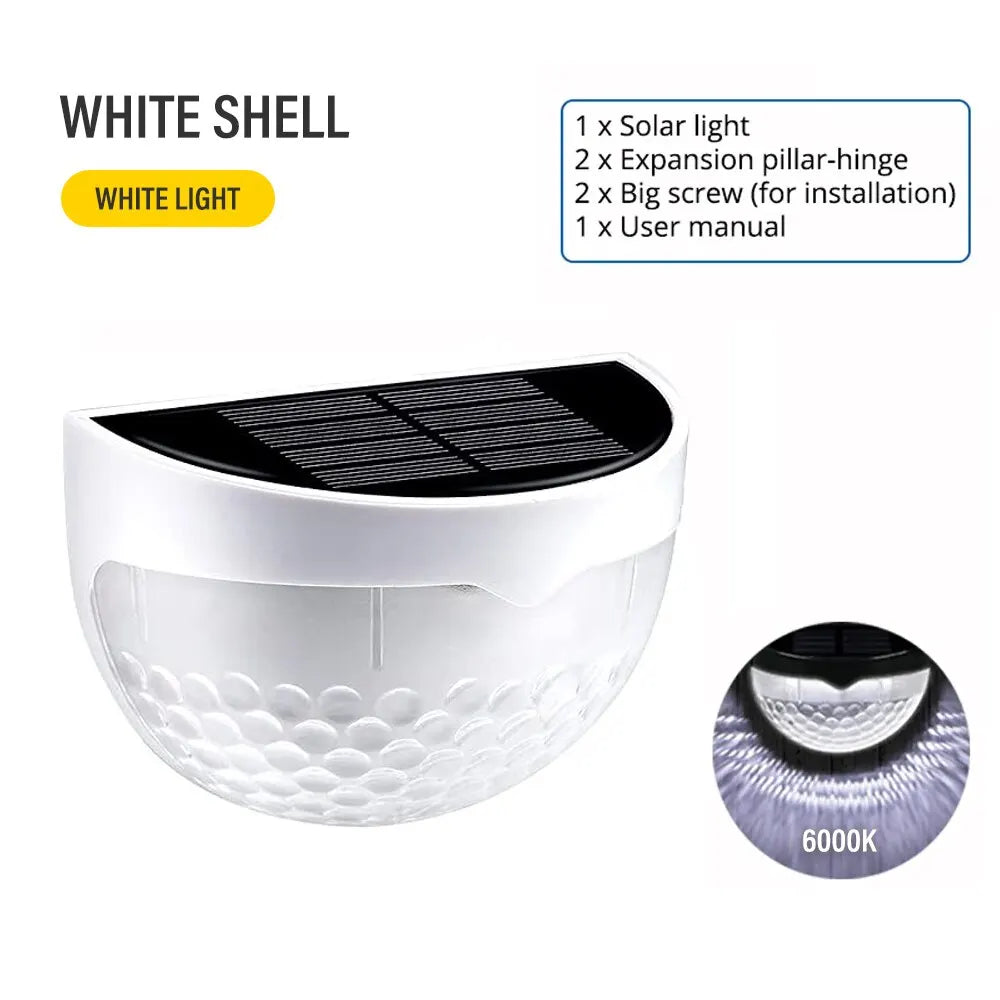 Solare LED-Wandlampe für Außenbereiche | IP65 Wetterfest | Automatischer Lichtsensor | 6 LEDs | Perfekt für Garten und Zaun
