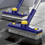 2-in-1 V-Shaped Floor Cleaning Brush with Long Handle