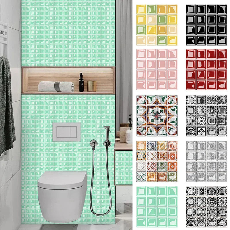 VivaMosaik 3D Wall Tile Stickers – 10 Pieces for Stylish Spaces
