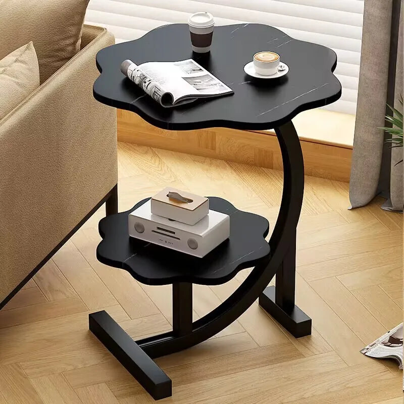 Eleganter, Platzsparender Mini Beistelltisch mit zwei Ebenen