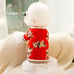 Striped Knitted Dog Sweater – Warm Cardigan